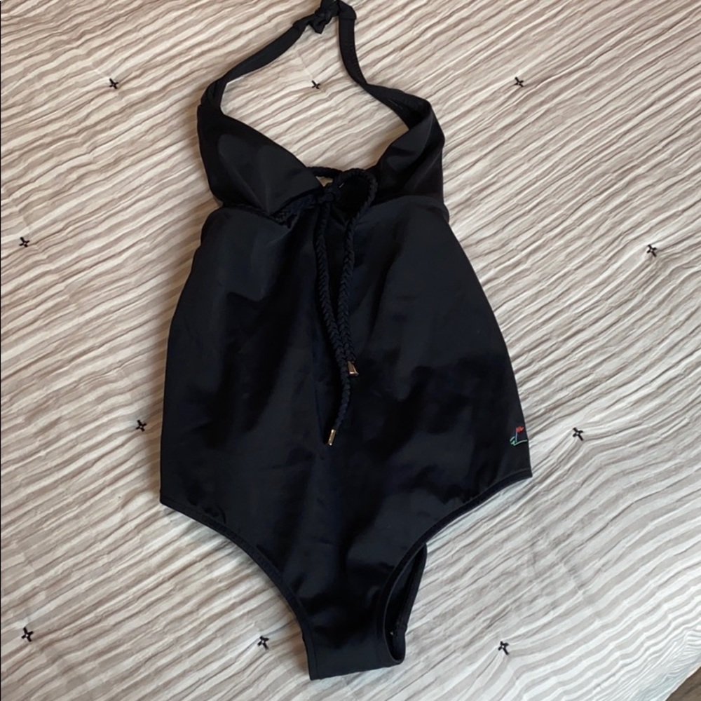 Salinas one piece halter tie front size s